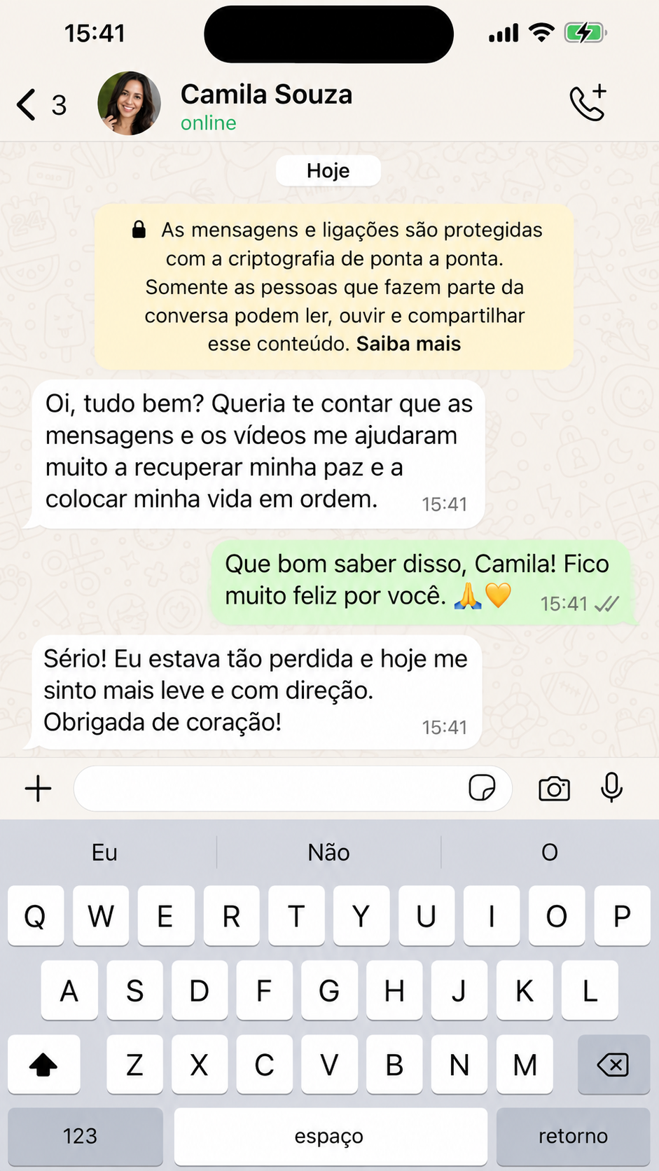 Feedback Camila Souza - WhatsApp