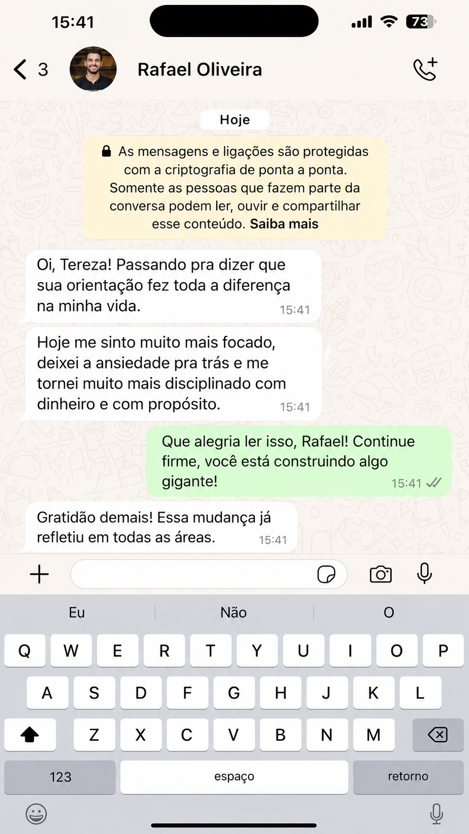 Feedback Rafael Oliveira - WhatsApp